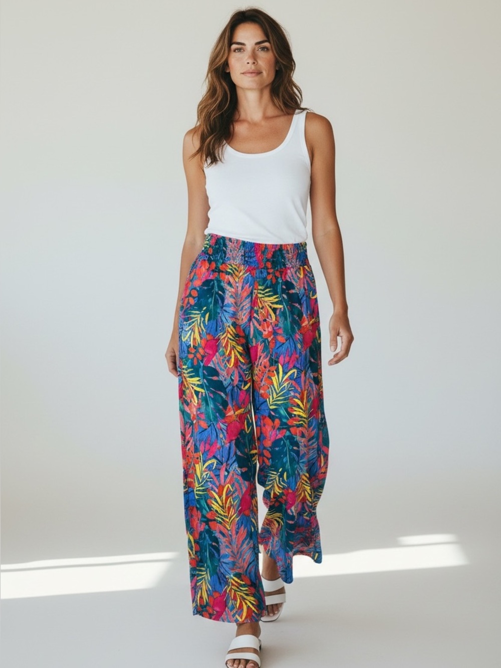 NWT-Kona Sol Women’s Tropical Wide-Leg Split Pants Boho Travel Beach Size Small - Picture 11 of 12